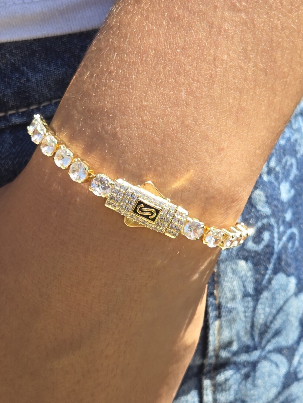 18k Gold Filled Monaco Cubic Zirconia Tennis bracelet